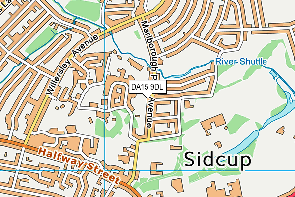 DA15 9DL map - OS VectorMap District (Ordnance Survey)