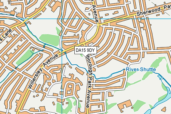 DA15 9DY map - OS VectorMap District (Ordnance Survey)