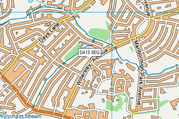 DA15 9EG map - OS VectorMap District (Ordnance Survey)