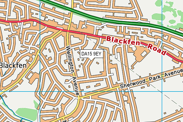 DA15 9EY map - OS VectorMap District (Ordnance Survey)
