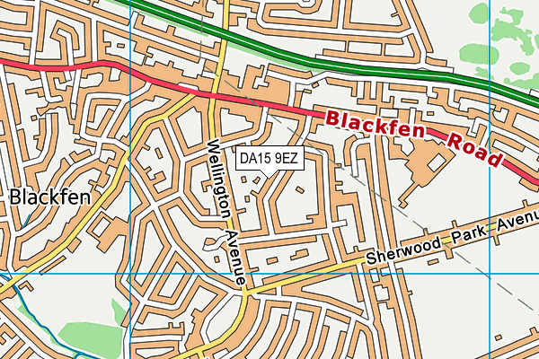 DA15 9EZ map - OS VectorMap District (Ordnance Survey)