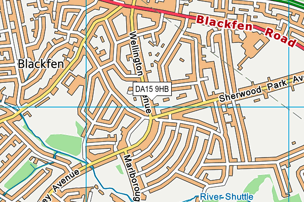 DA15 9HB map - OS VectorMap District (Ordnance Survey)