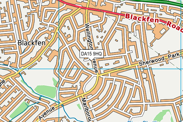 DA15 9HQ map - OS VectorMap District (Ordnance Survey)