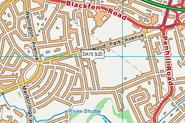 DA15 9JD map - OS VectorMap District (Ordnance Survey)