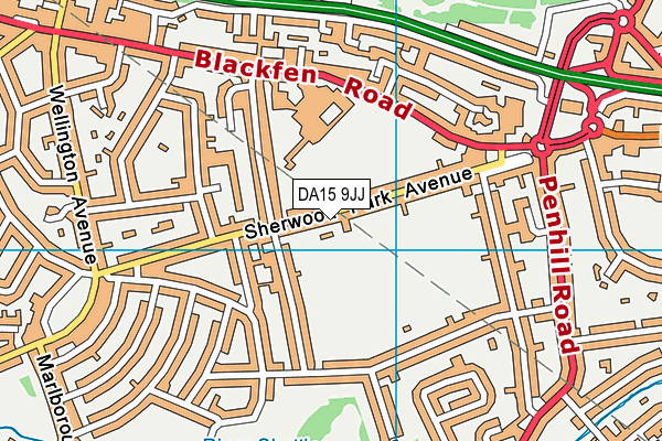 DA15 9JJ map - OS VectorMap District (Ordnance Survey)