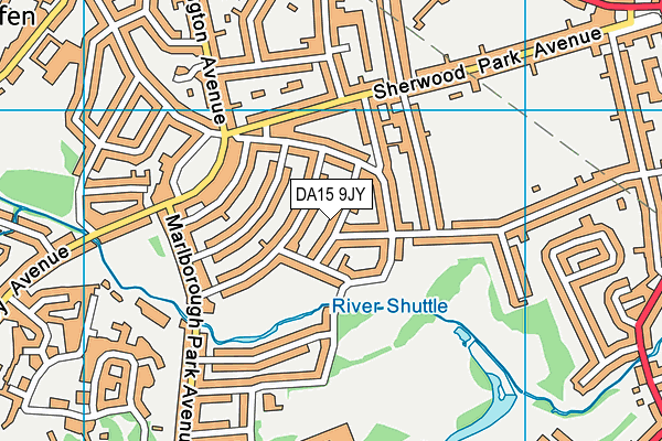 DA15 9JY map - OS VectorMap District (Ordnance Survey)