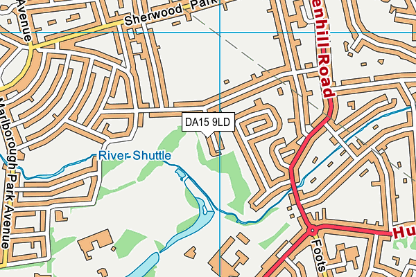 DA15 9LD map - OS VectorMap District (Ordnance Survey)
