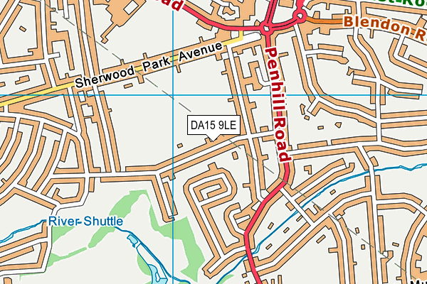DA15 9LE map - OS VectorMap District (Ordnance Survey)