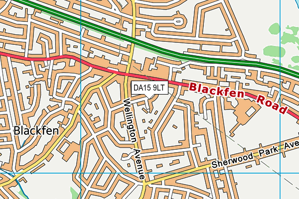 DA15 9LT map - OS VectorMap District (Ordnance Survey)