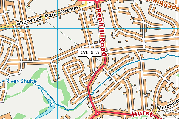 DA15 9LW map - OS VectorMap District (Ordnance Survey)
