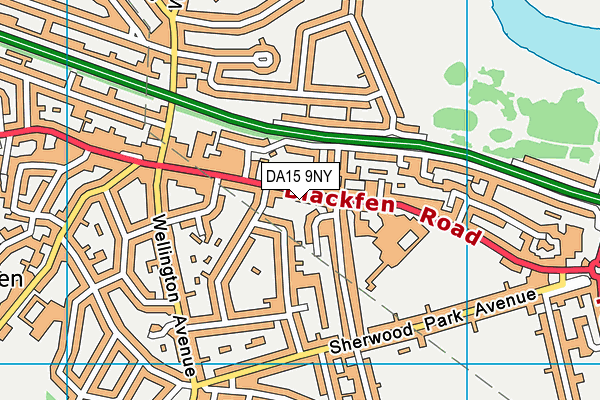 DA15 9NY map - OS VectorMap District (Ordnance Survey)