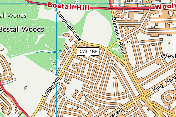 DA16 1BH map - OS VectorMap District (Ordnance Survey)