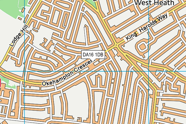 DA16 1DB map - OS VectorMap District (Ordnance Survey)