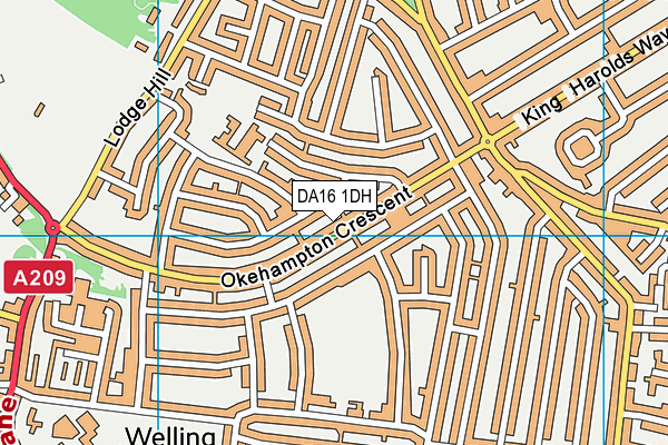 DA16 1DH map - OS VectorMap District (Ordnance Survey)