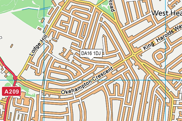 DA16 1DJ map - OS VectorMap District (Ordnance Survey)