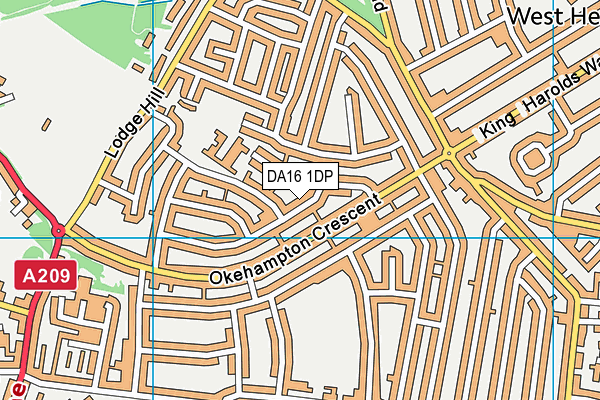 DA16 1DP map - OS VectorMap District (Ordnance Survey)