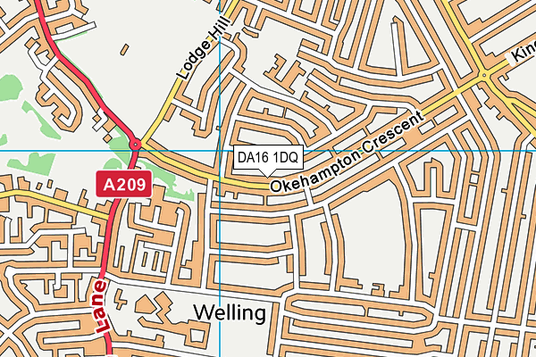 DA16 1DQ map - OS VectorMap District (Ordnance Survey)