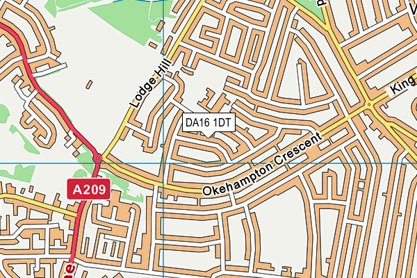 DA16 1DT map - OS VectorMap District (Ordnance Survey)