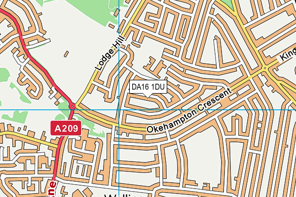 DA16 1DU map - OS VectorMap District (Ordnance Survey)