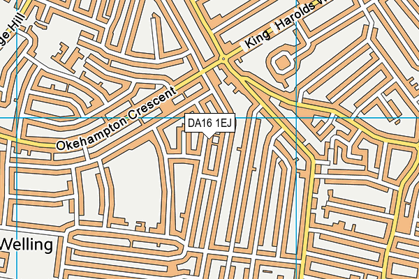 DA16 1EJ map - OS VectorMap District (Ordnance Survey)