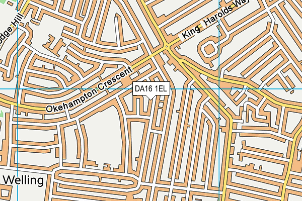 DA16 1EL map - OS VectorMap District (Ordnance Survey)