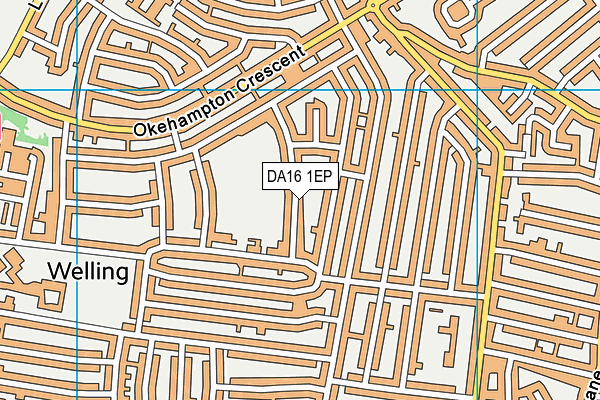 DA16 1EP map - OS VectorMap District (Ordnance Survey)