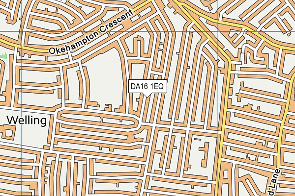 DA16 1EQ map - OS VectorMap District (Ordnance Survey)