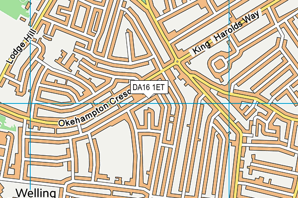 DA16 1ET map - OS VectorMap District (Ordnance Survey)