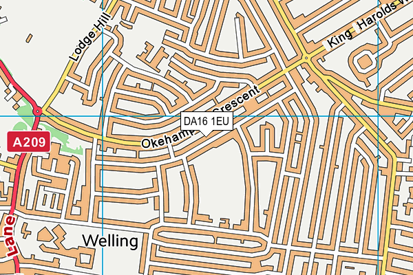 DA16 1EU map - OS VectorMap District (Ordnance Survey)