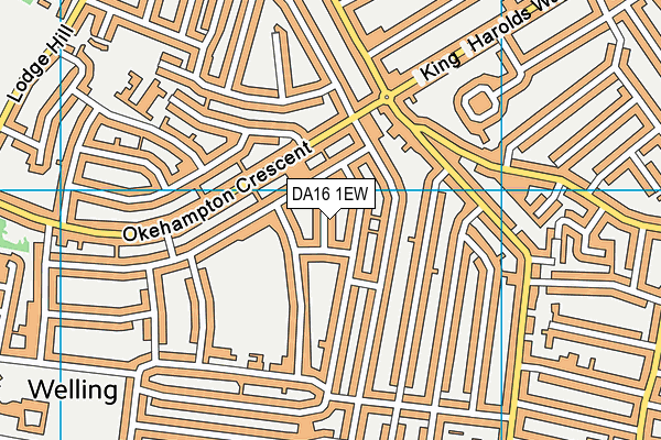 DA16 1EW map - OS VectorMap District (Ordnance Survey)