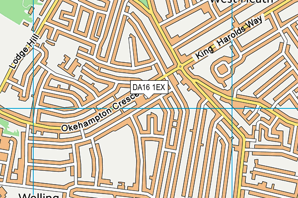 DA16 1EX map - OS VectorMap District (Ordnance Survey)