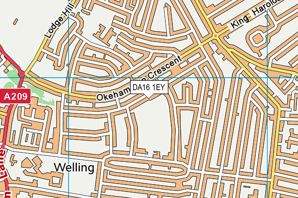 DA16 1EY map - OS VectorMap District (Ordnance Survey)