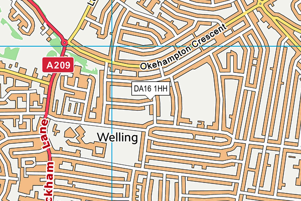 DA16 1HH map - OS VectorMap District (Ordnance Survey)