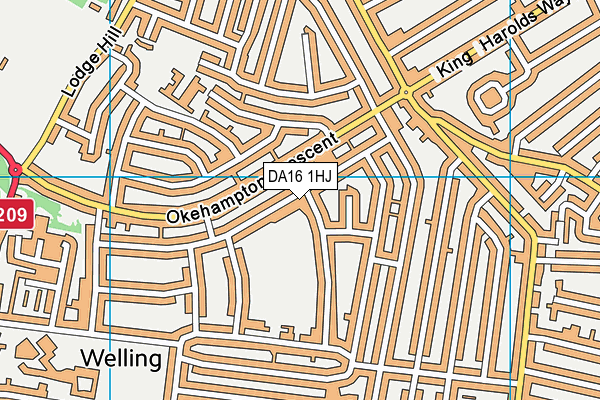 DA16 1HJ map - OS VectorMap District (Ordnance Survey)