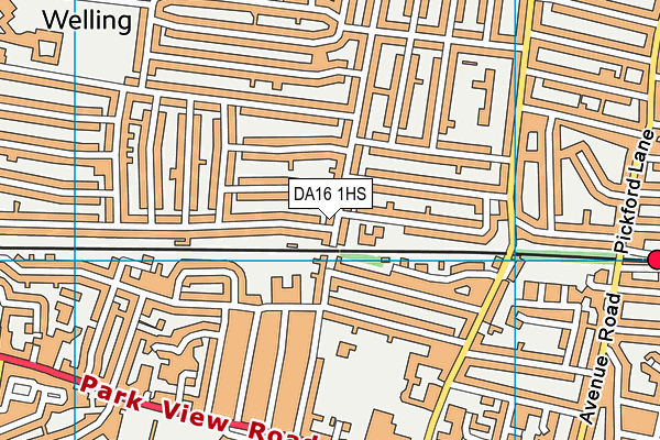 DA16 1HS map - OS VectorMap District (Ordnance Survey)