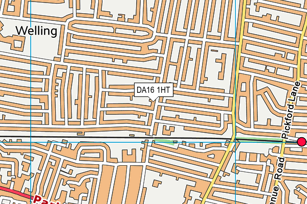 DA16 1HT map - OS VectorMap District (Ordnance Survey)
