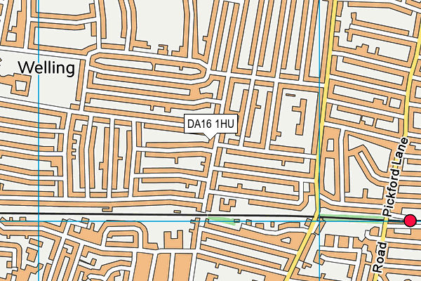 DA16 1HU map - OS VectorMap District (Ordnance Survey)