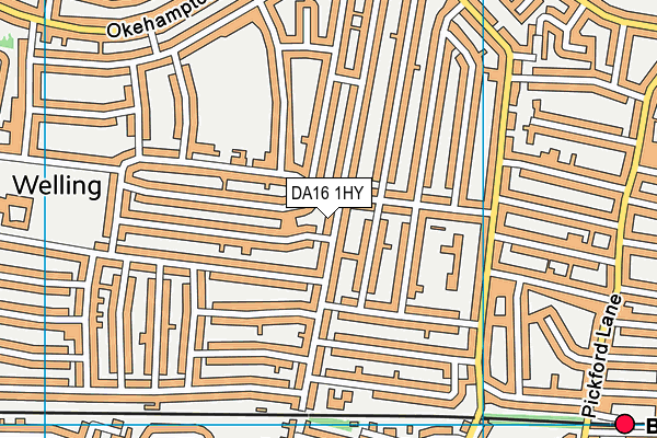 DA16 1HY map - OS VectorMap District (Ordnance Survey)