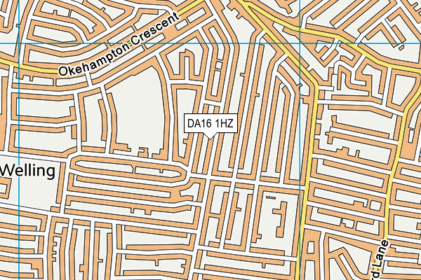DA16 1HZ map - OS VectorMap District (Ordnance Survey)
