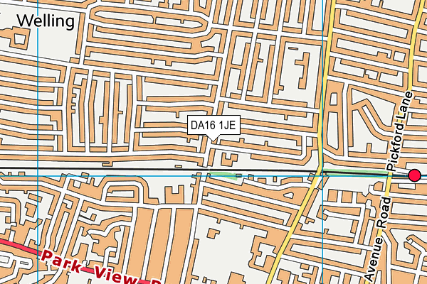 DA16 1JE map - OS VectorMap District (Ordnance Survey)