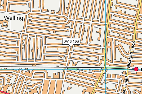 DA16 1JG map - OS VectorMap District (Ordnance Survey)