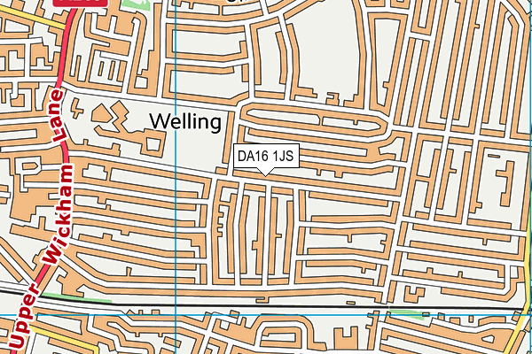 DA16 1JS map - OS VectorMap District (Ordnance Survey)