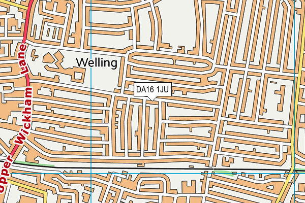 DA16 1JU map - OS VectorMap District (Ordnance Survey)