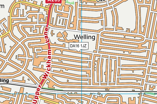 DA16 1JZ map - OS VectorMap District (Ordnance Survey)
