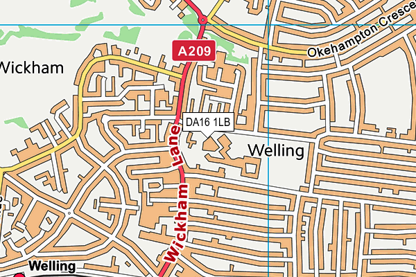 Welling School map (DA16 1LB) - OS VectorMap District (Ordnance Survey)
