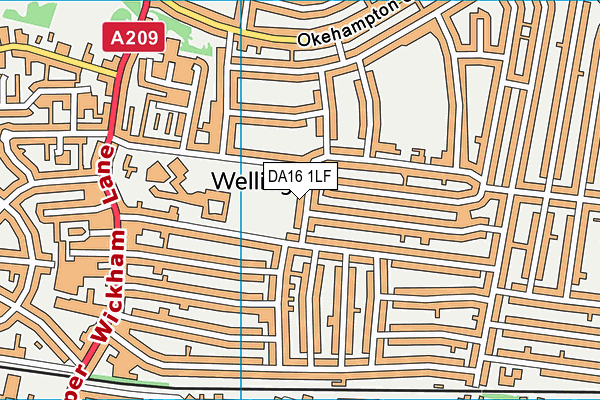 DA16 1LF map - OS VectorMap District (Ordnance Survey)
