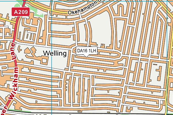 DA16 1LH map - OS VectorMap District (Ordnance Survey)