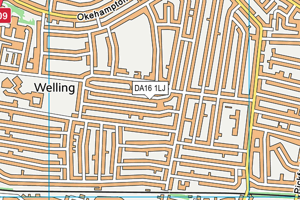 DA16 1LJ map - OS VectorMap District (Ordnance Survey)