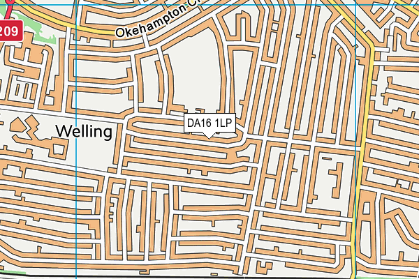 DA16 1LP map - OS VectorMap District (Ordnance Survey)