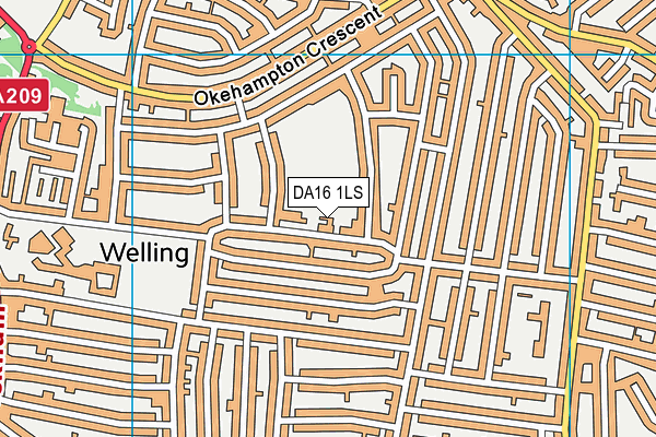 DA16 1LS map - OS VectorMap District (Ordnance Survey)